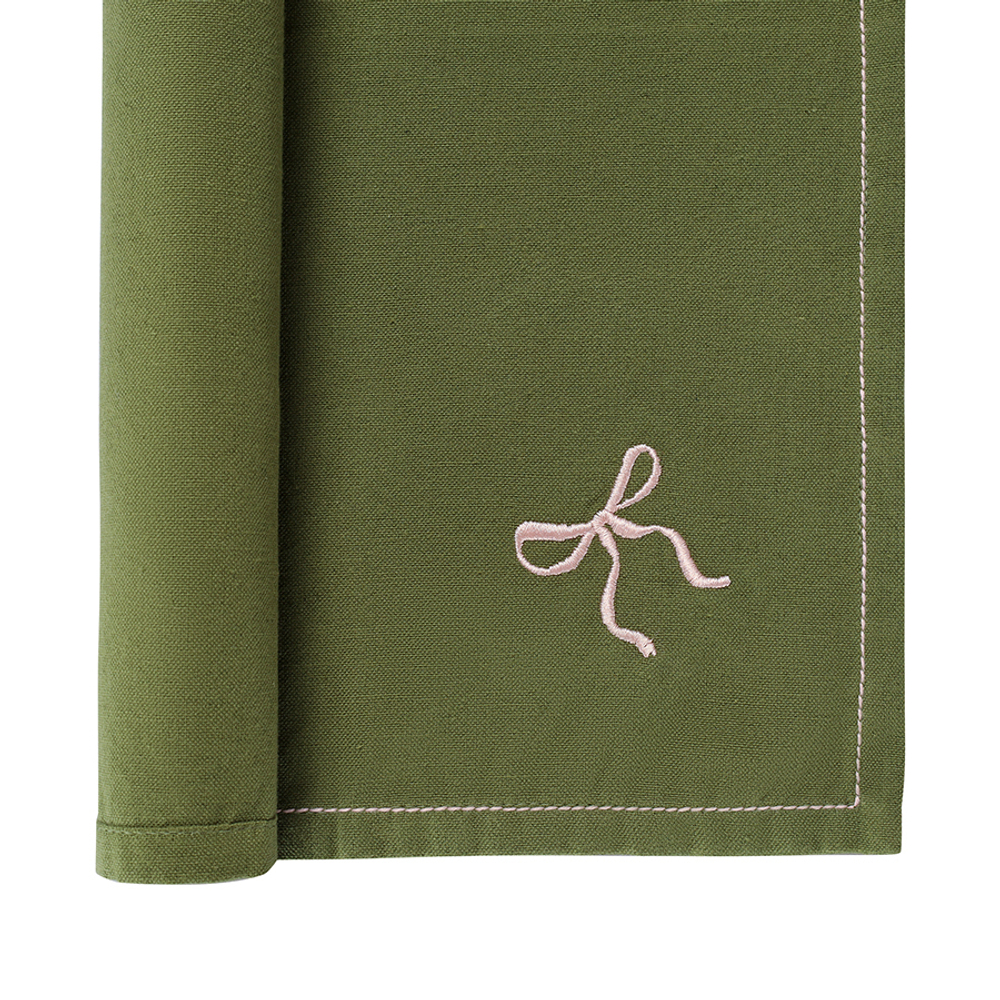 Салфетка сервировочная fancy bows оливкового цвета из коллекции essential, 45х45 см