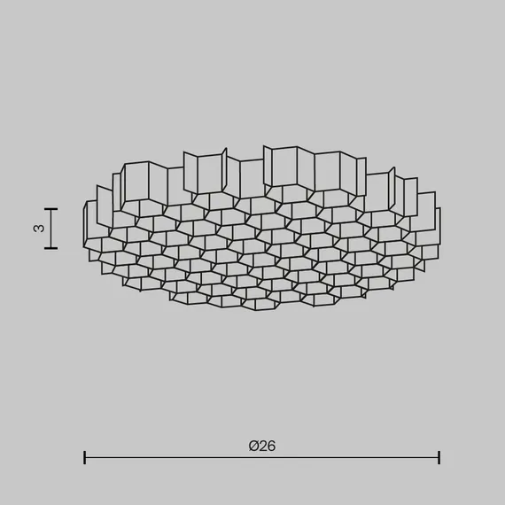 Антибликовая решётка ⌀26мм Technical honeycomb-d26
