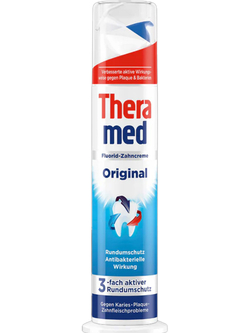 Зубная паста Theramed Original, dсесторонняя защита с антибактериальным эффектом, с дозатором, 100 мл