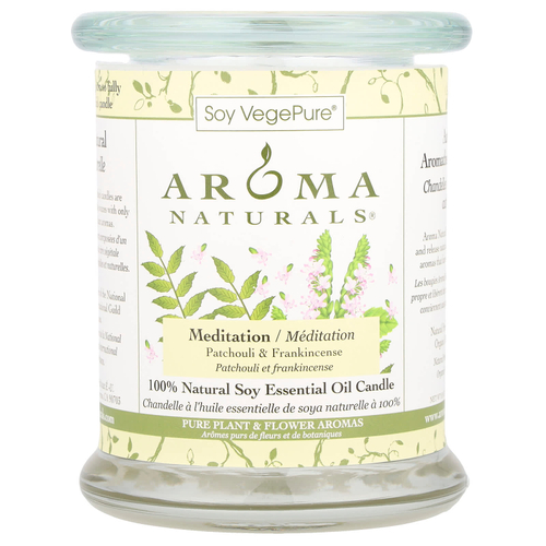 Aroma Naturals, Soy VegePure®, соевая свеча среднего размера, пачули и ладан, 260 г (8,8 унции)