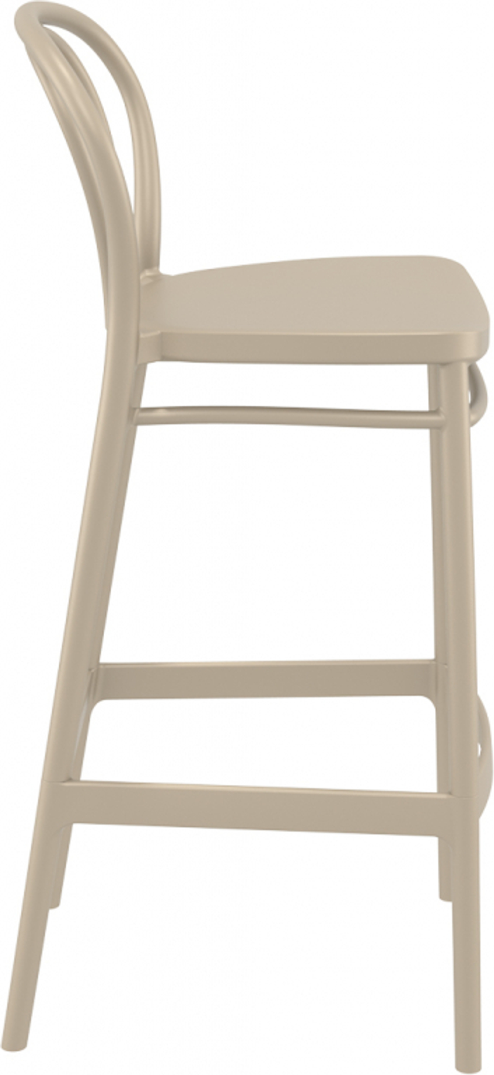 Стул пластиковый барный Siesta Contract Victor Bar 75, бежевый