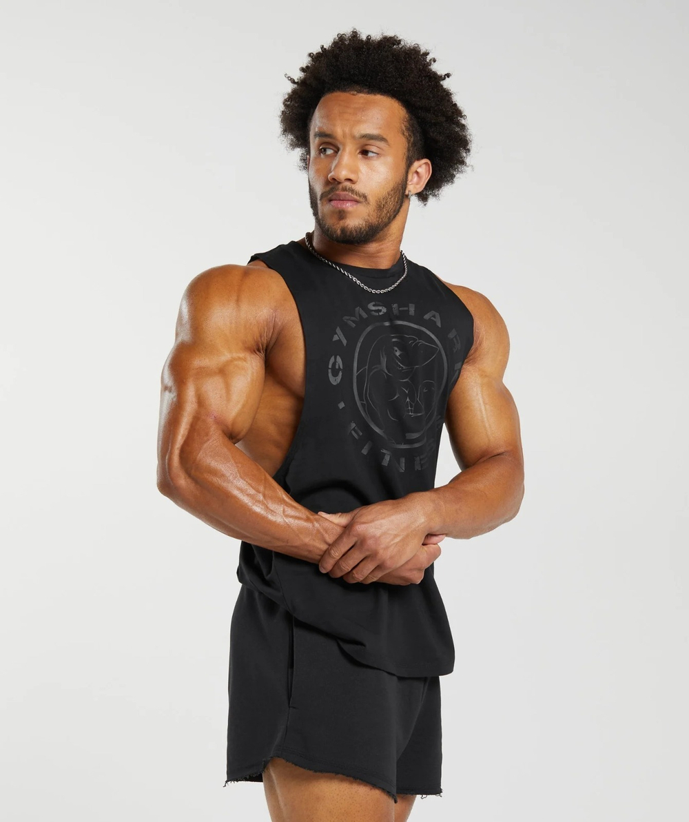 Майка GYMSHARK Legacy Drop Arm Tank Black