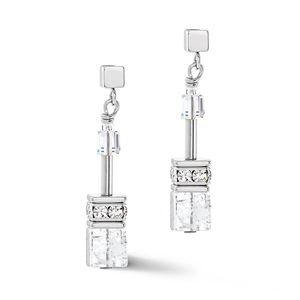 Серьги Coeur de Lion White-Silver 3018/21-1417