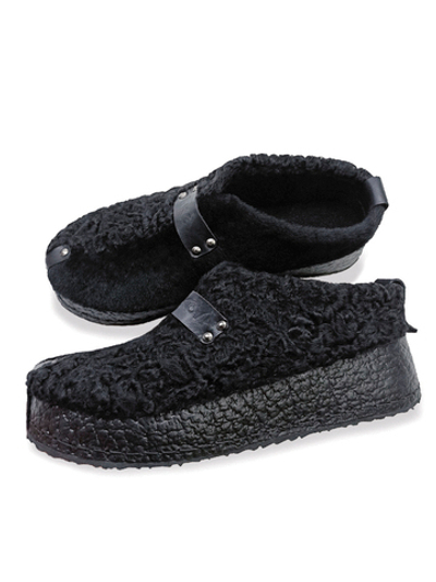 Туфли меховые "Double Black"