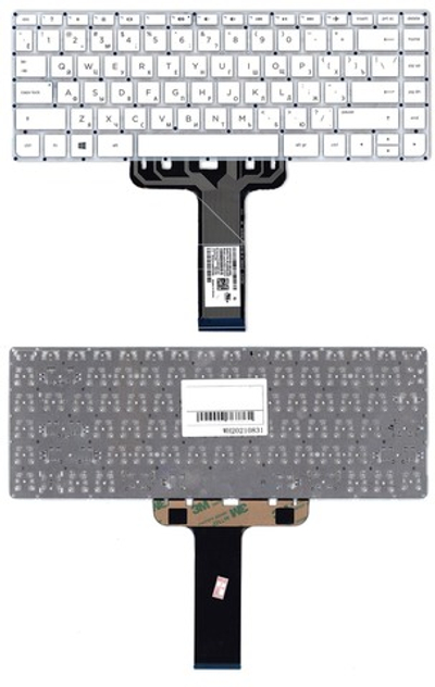 Клавиатура для ноутбука HP Stream 14-ax белая без рамки горизонтальный Enter