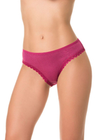 Хлопковые трусики-слипы с кружевной тесьмой по краю (Размер: S) (Цвет: темно-синий)