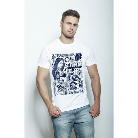 Мужская футболка белая с принтом "TANK" Emilio Barbone 020003m-EB