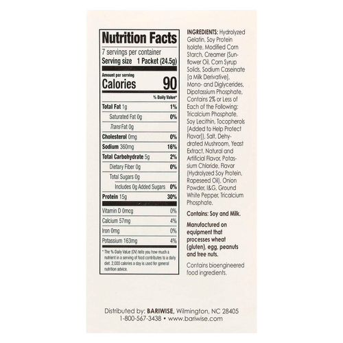 BariWise, протеиновый суп, грибной крем, 7 пакетиков по 24,5 г (0,86 унции)