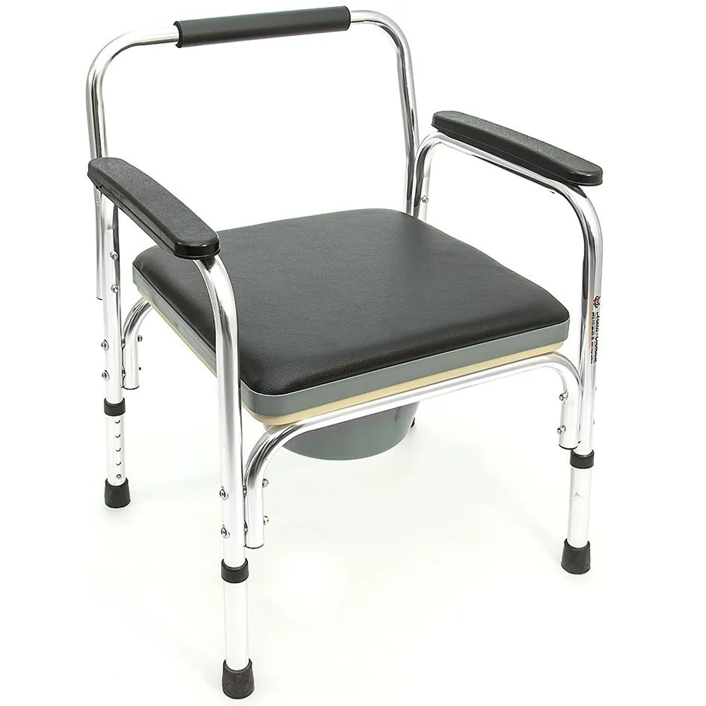 Кресло-туалет повышенной грузоподъемности (до 120 кг) с мягким сиденьем-крышкой FS895L