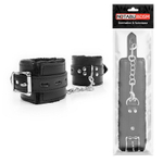 Черные наручники на металлических карабинах (Цвет: черный)