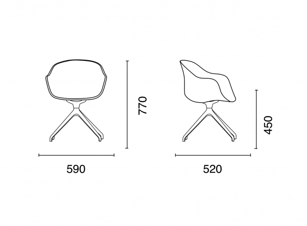 Кресло офисное для посетителей Papatya Globe-K Swivel, белый