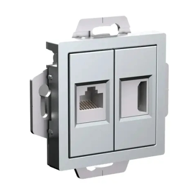 ATLASDESIGN РОЗЕТКА двойная HDMI+RJ45, кат. 5е, механизм, АЛЮМИНИЙ