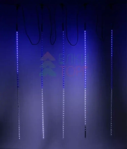 Гирлянда Тающие сосульки 5*1 м., 24V., 480 бело - синих LED ламп, коннектор, черный ПВХ, Laitcom (CCL480-10-1WB)