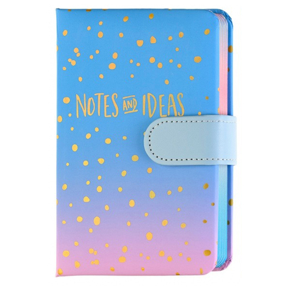 Ежедневник Basir на магните, формат А6, серия "Notes & Ideas", ПВХ переплет с напылением, 14.5*10 см, 112 листов, ассорти