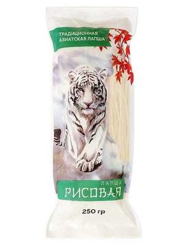 Лапша рисовая 250 гр., пакет Белый Тигр