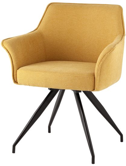 Стул обеденный Feston вращающийся желтый, черные ножки