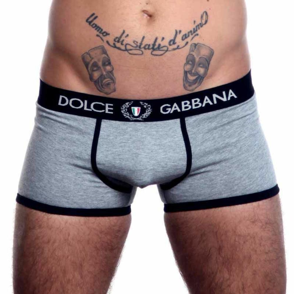 Мужские трусы боксеры серые Dolce Gabbana Classic Trunks