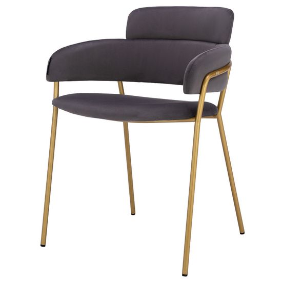 Стул Strike серый велюр с золотыми ножками