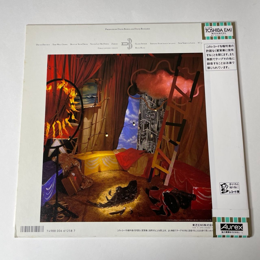 Винтажная виниловая пластинка LP David Bowie Never Let Me Down (Japan 1987) (Obi) (Poster)