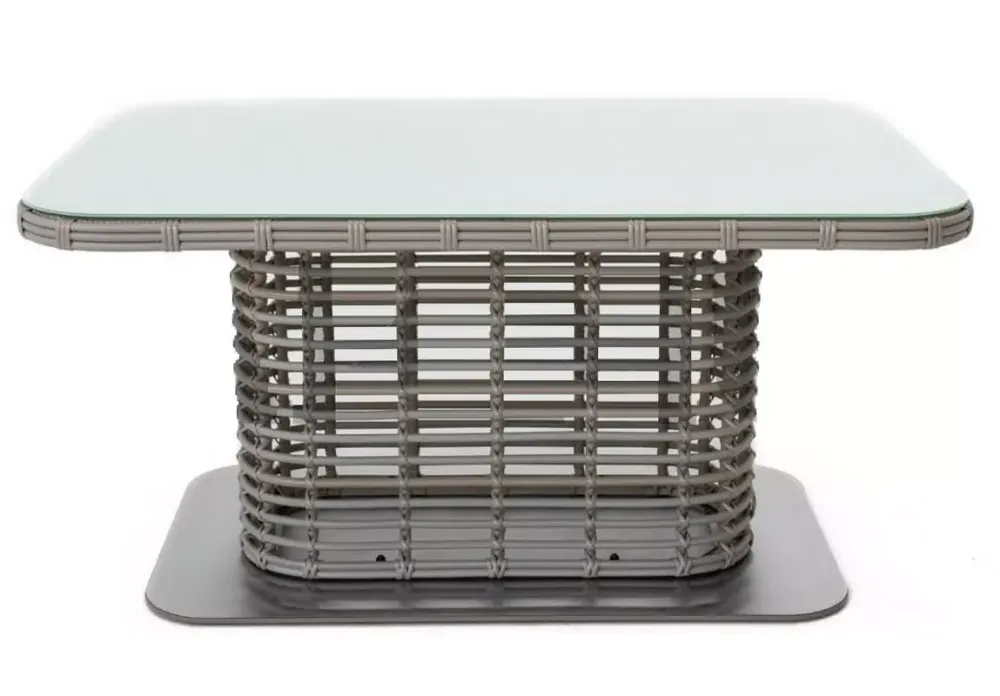 "Блисс" плетеный стол из искусственного ротанга 141х92х75см, цвет молочный