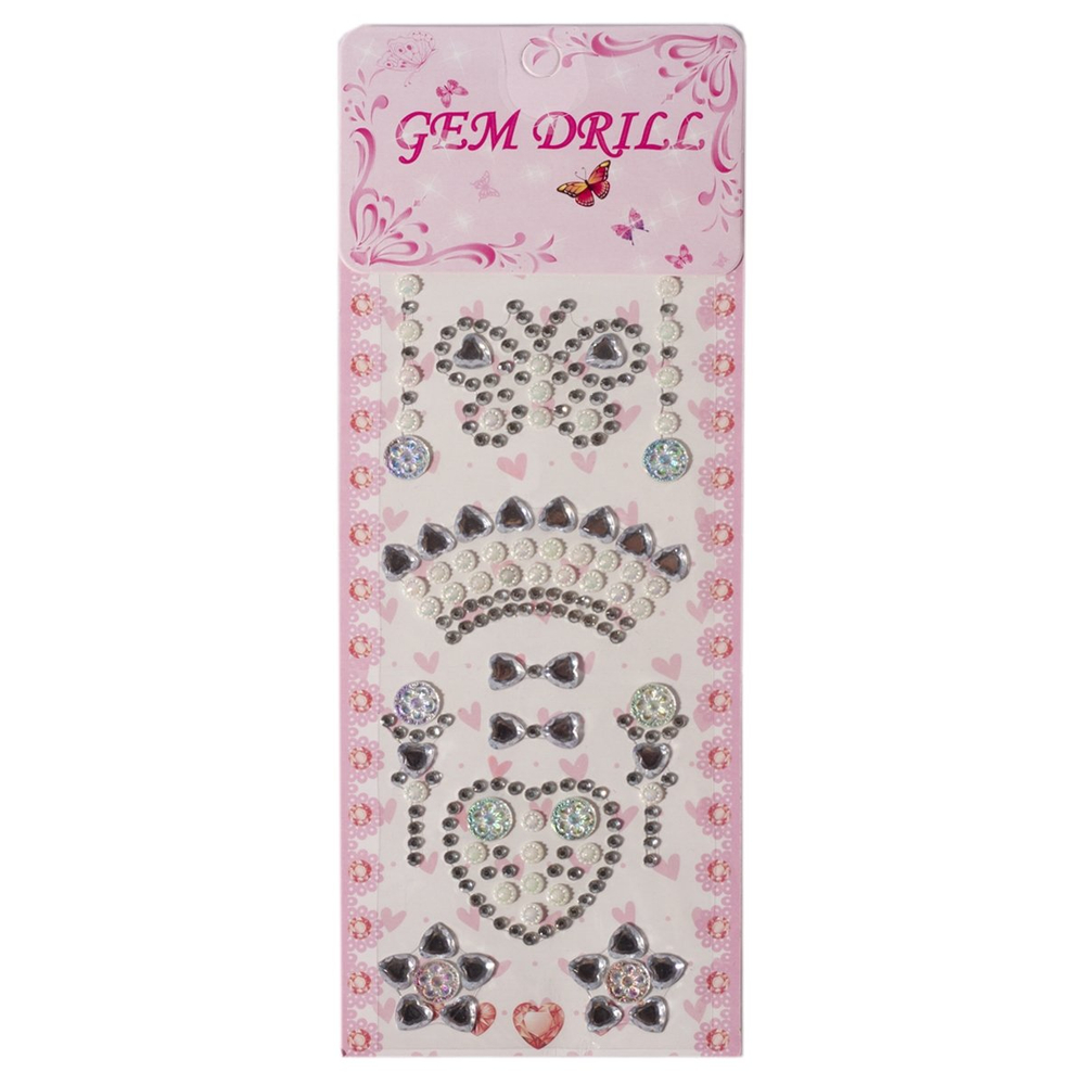 Наклейки-стразы Alingar, акриловые, "Весенний декор", бабочки, сердечки, цветы, пакет с европодвесом