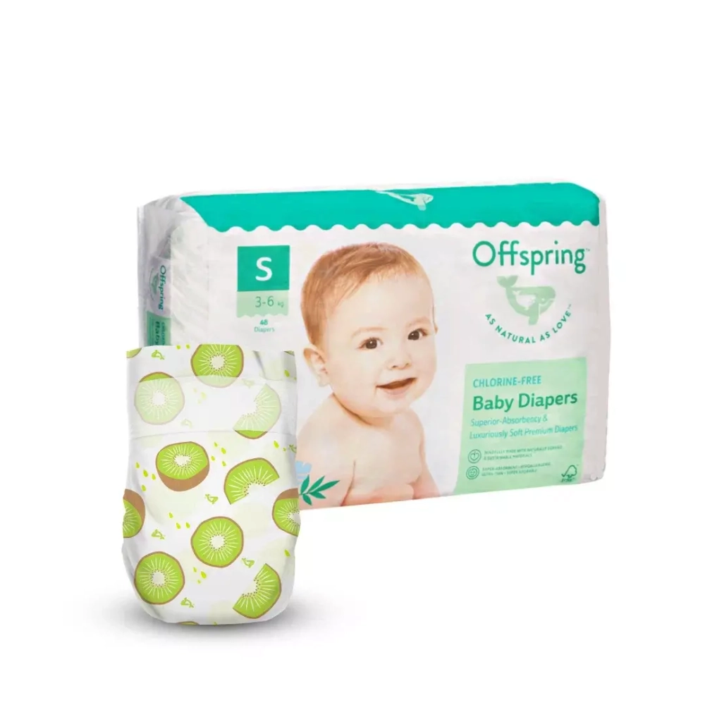 Offspring подгузники S 3-6 кг 48 шт. расцветка Киви