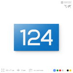 Номер на дверь 124, табличка на дверь для офиса, квартиры, кабинета, аудитории, склада, голубой 120х70 мм, Айдентика Технолоджи