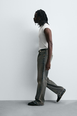 ZARA ДЖИНСЫ FLARE FIT, ЗЕЛЕНОВАТО-СИНИЙ