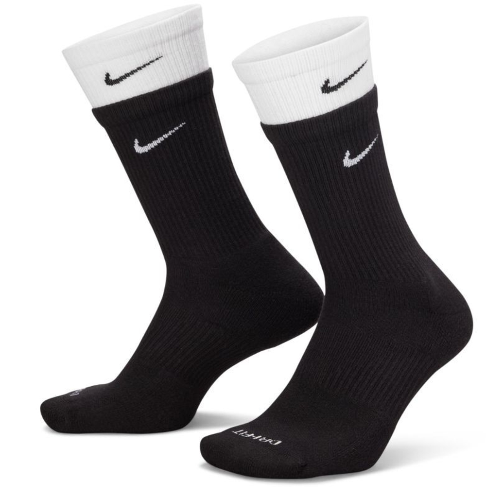 Носки теннисные Nike Everyday Plus Cushioned Training Crew Socks 1P -  black/white/black - купить по выгодной цене | Теннисный магазин  tennis-store.ru