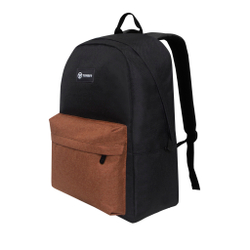 Фото черный городской рюкзак с коричневым карманом  TORBER GRAFFI из полиэстера с отделением для ноутбука 14,1" с гарантией