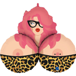 Фольгированный шар-фигура «Мадам Си-Си Леопард», 89 см