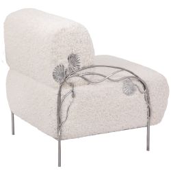 Кресло Нимфея Молоко Античное серебро