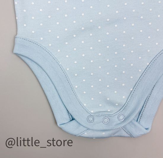 Боди хлопковое "Белые зайчики" на нежно-голубом