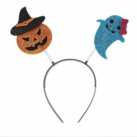 Ободок Тыква и привидение Черный/Оранжевый/Голубой