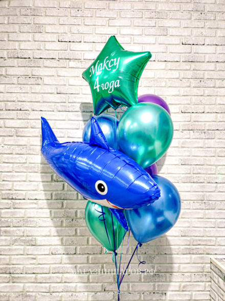 Набор шаров "На 4 года с акулой"