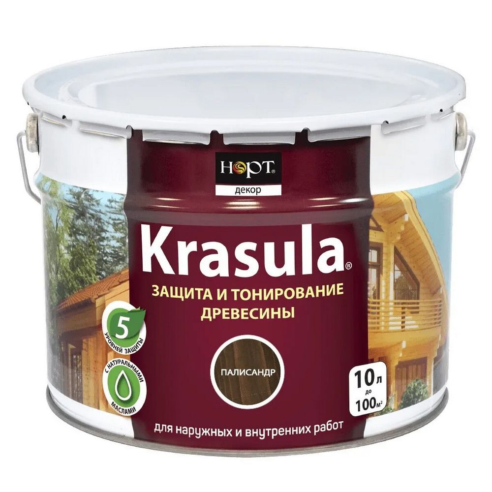 Пропитка по дереву защит.-декор. KRASULA палисандр  10л