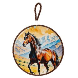 GAEM Декоративная подставка под горячее с подвеской "Лошадь", D 17 см, L17 W17 H0,5 см, 6в.