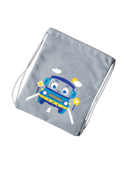 Мешок в садик 33х40, Машинка (серый)