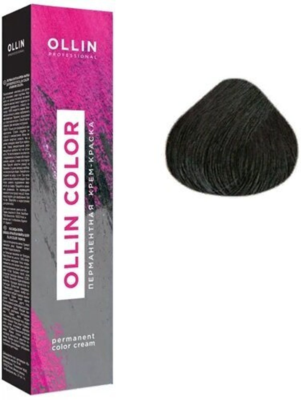 OLLIN COLOR 1/0 иссиня-черный 60мл Перманентная крем-краска для волос