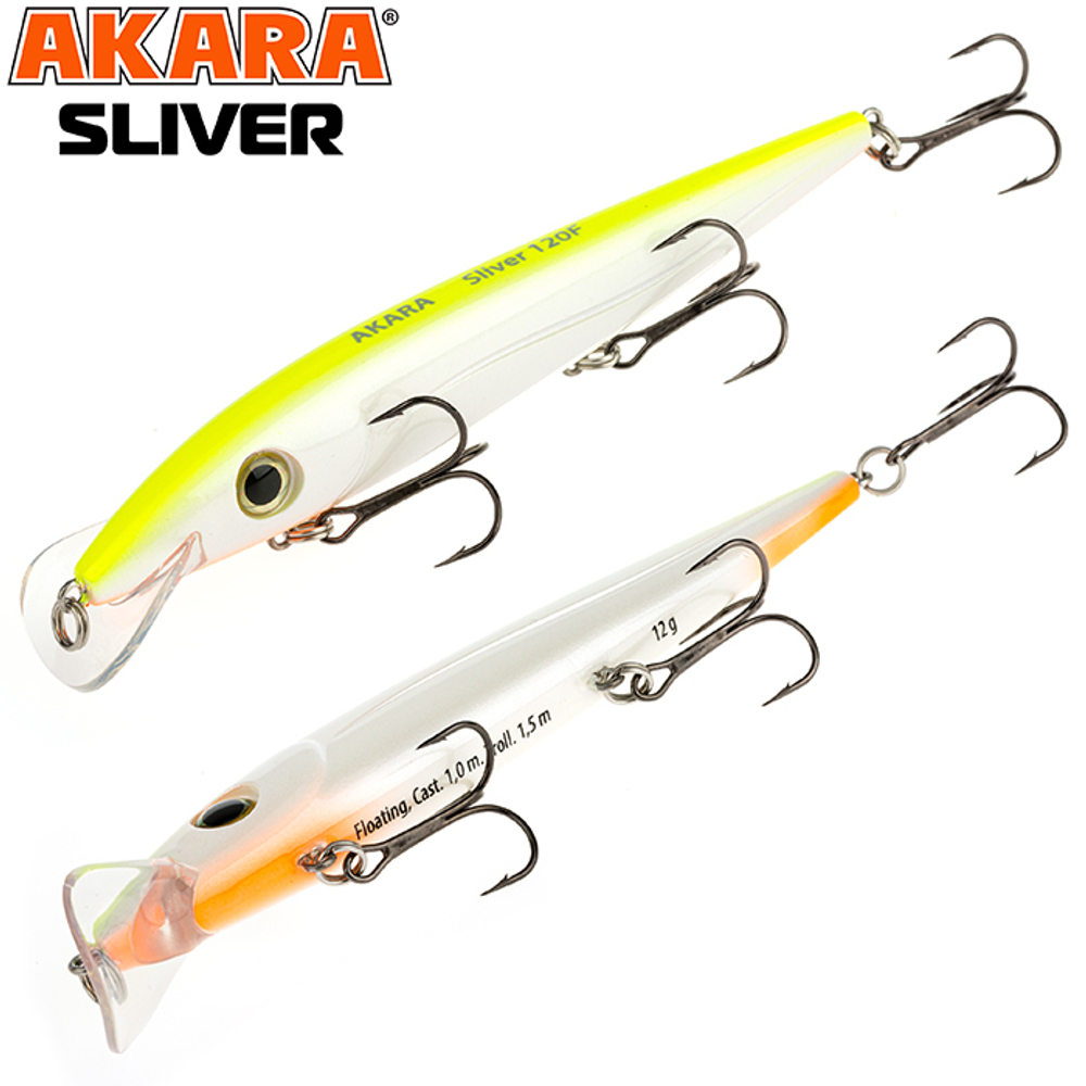 Воблер Akara Sliver 120F 12 гр. (3/7 oz 4,7 in) A184