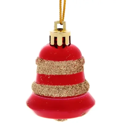 Ёлочные игрушки «Колокольчик» 4,5см красный (набор 6шт)
