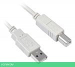 Кабель USB2.0 Buro USB2.0-AM/BM-5M-MG A(m)/B(m) (5м) феррит.кольца