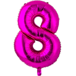 Шар фольгированный Цифра 8 66 см (Фуксия)