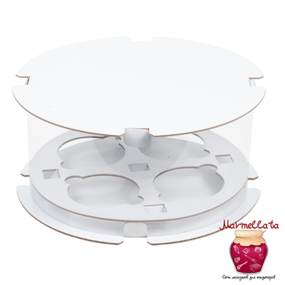 Упаковка для капкейков БЕЛАЯ ПРЕМИУМ ТУБУС (4 ячейки d=20мм, h=10мм)