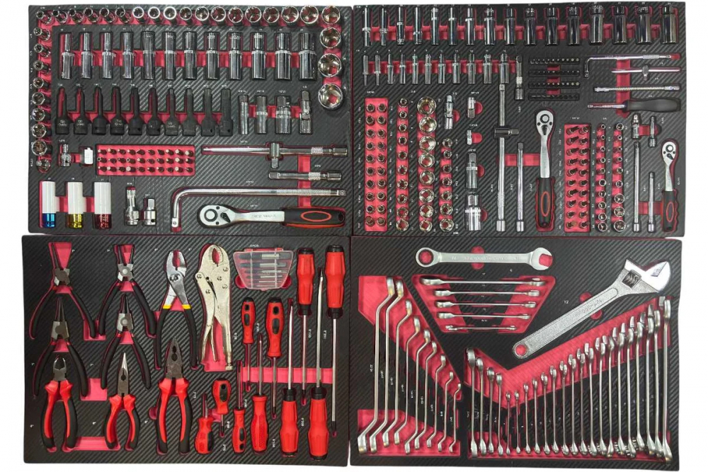 Набор ложементов GWA-329R с инструментом, 329 предмета, 4 ложемента, 550x390x30мм, Great Wolf