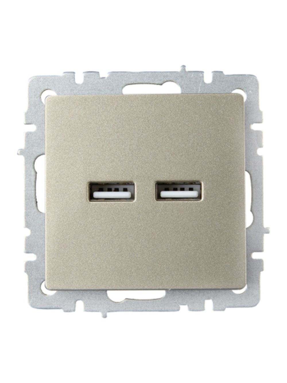 BRITE Розетка USB A+A 5В 3,1А РЮ10-1-БрШ шампань IEK