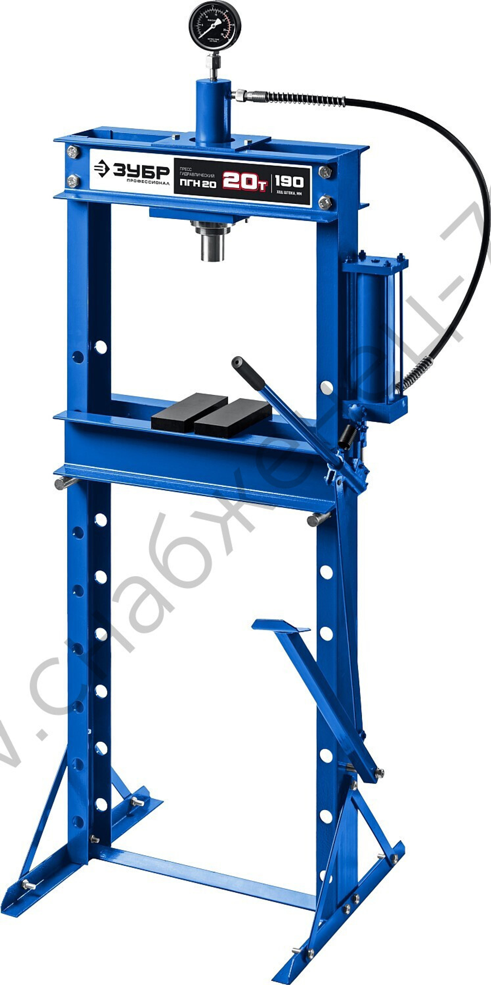 ЗУБР ПГН-20, 20 т, гидравлический пресс с гидронасосом и манометром, Профессионал (43072-20)