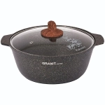 Кастрюля-жаровня 5л диаметром 28см со стекл. крышкой, АП линия «Granit ultra» (original)