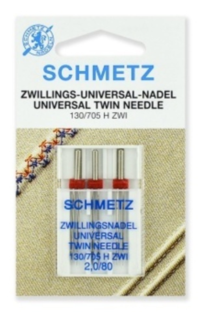 Иглы 24 Schmetz универсальные двойные 130/705H ZWI № 80/2.0 3 шт