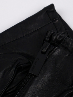 Перчатки Calvin Klein Side Zip Leather Gloves Black Beauty